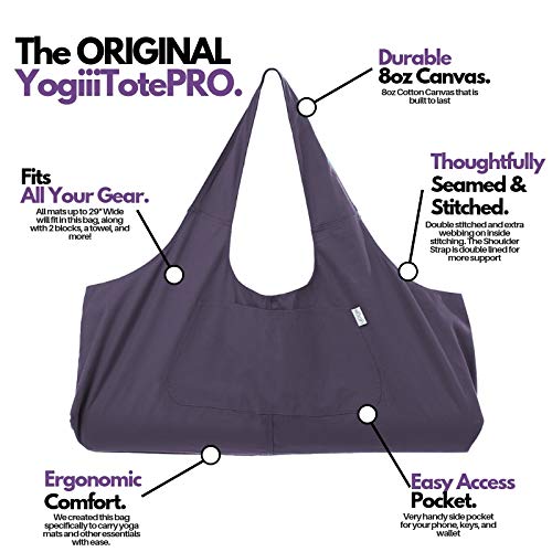 Extra large yoga mat bag Sewn-in mat straps 